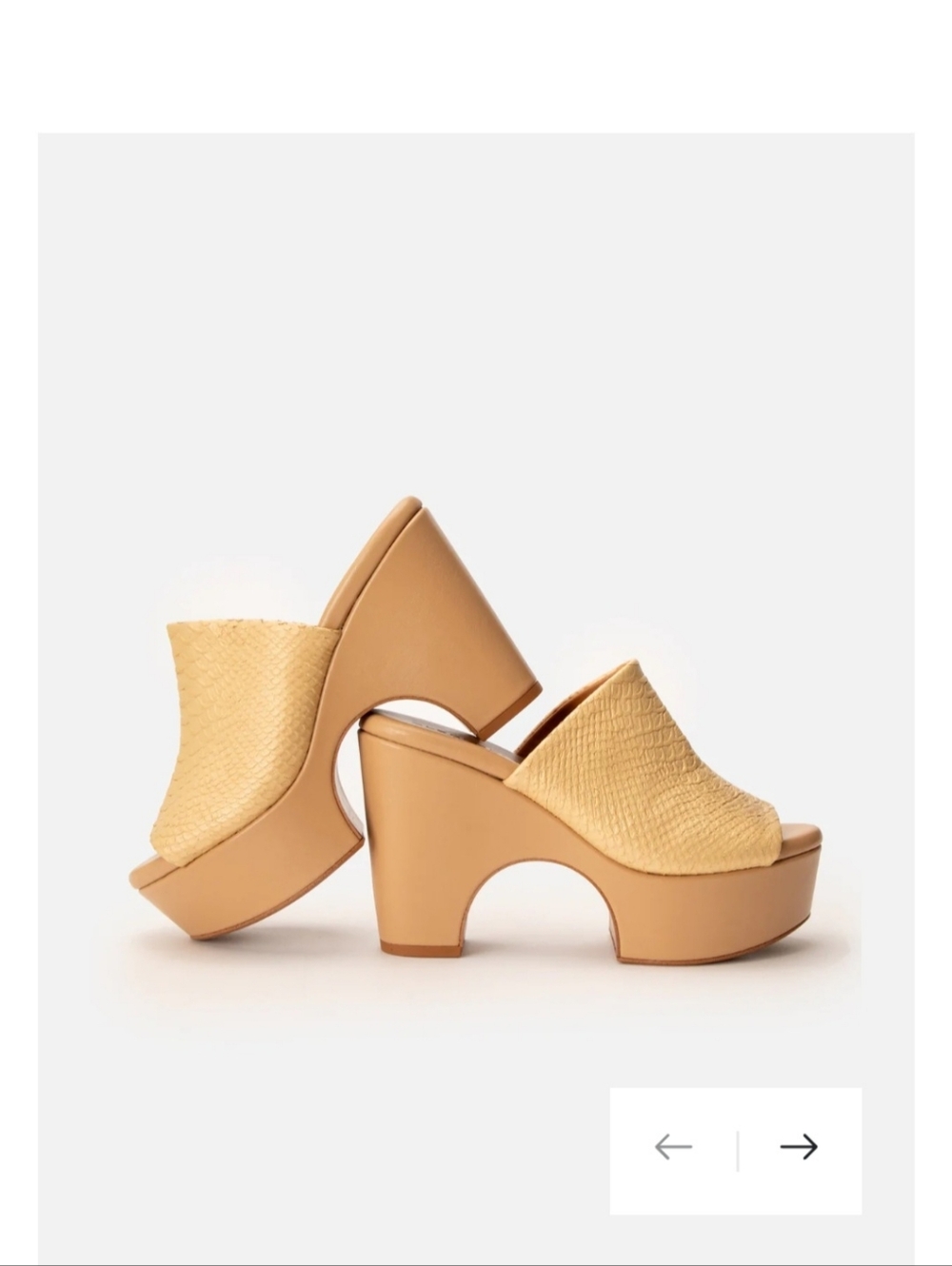 Champagne Nude Platform Mules - Size 9